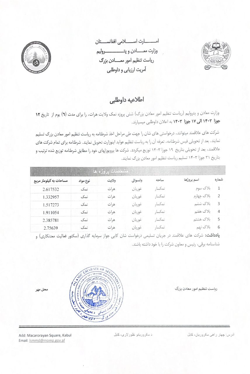 اعلان داوطلبی